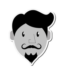 Obraz na płótnie Canvas hipster style man mustache male cartoon vintage icon. Flat and Isolated design. Vector illustration