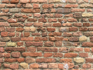 Aged brick wall, stone antique background, texture