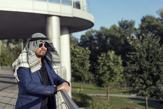 Oriental businessman in the city