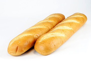 long bread isolated on white background