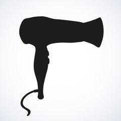 Hairdryer. Vector sketch