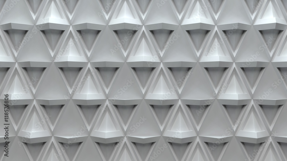 Poster 3d abstract background with repeating pyramid forms