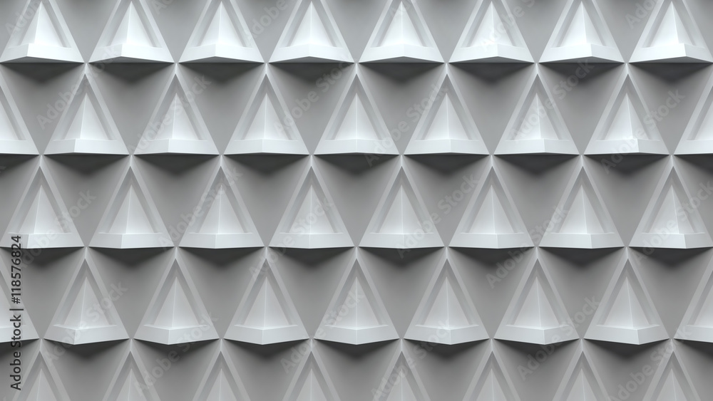 Aufkleber 3d abstract background with repeating pyramid forms