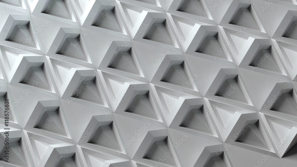 Poster 3d abstract background with repeating pyramid forms