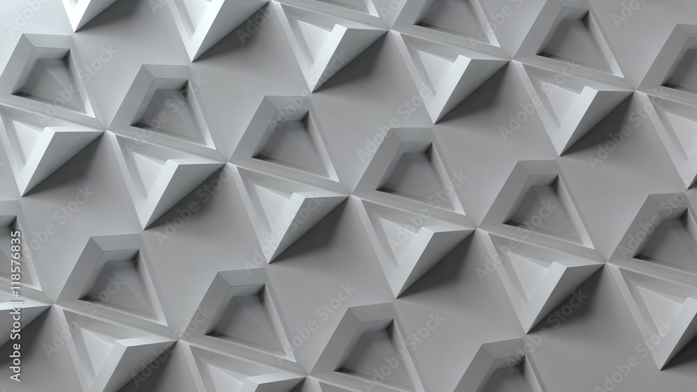 Aufkleber 3d abstract background with repeating pyramid forms