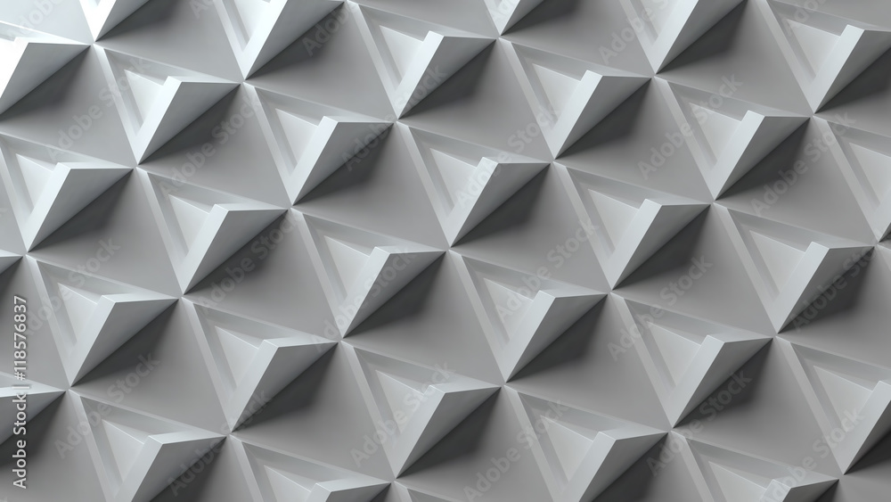 Poster 3d abstract background with repeating pyramid forms
