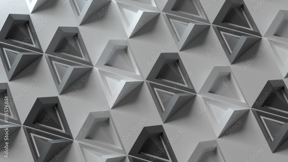 Aufkleber 3d abstract background with repeating pyramid forms