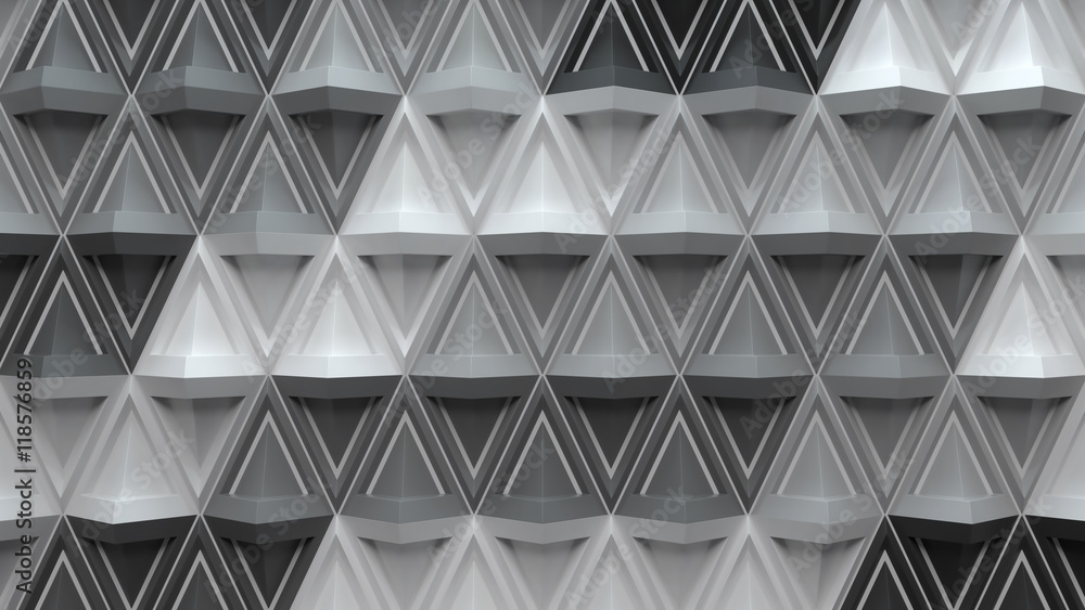 Aufkleber 3d abstract background with repeating pyramid forms