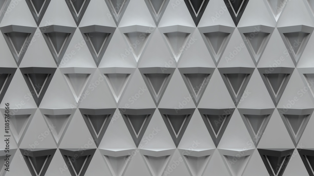 Aufkleber 3d abstract background with repeating pyramid forms