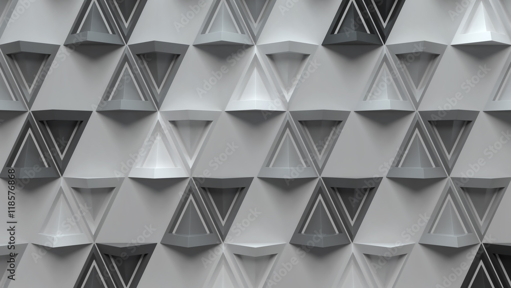 Aufkleber 3d abstract background with repeating pyramid forms