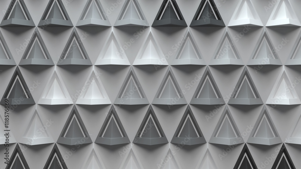 Aufkleber 3d abstract background with repeating pyramid forms