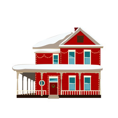 Vector Image of Holiday Christmas House