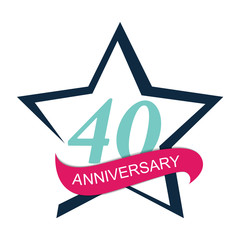 Template Logo 40 Anniversary Vector Illustration