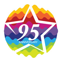 Template Logo 95 Anniversary Vector Illustration