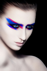 Fototapeta premium Beauty creative art makeup on black background