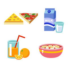 Healthy breakfast food vector.