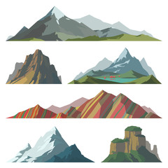 Different mountain vector illustration