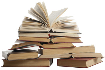 Stack of books isolated on white background. Education concept. Back to school.