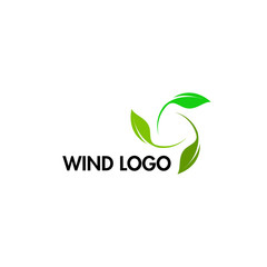 Fototapeta premium Dzień energii wiatru. Zielone logo streszczenie. Logo liścia.