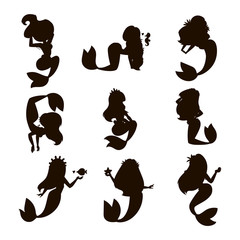 Mermaid nixie character vector illustration