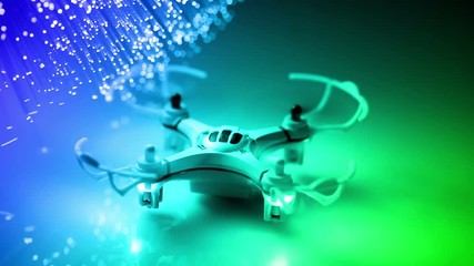 drone with Fiber optics background, shot in HD