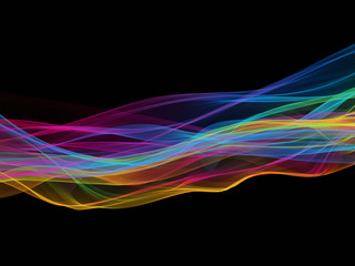 abstract eco fresh rainbow smoke flame over black background