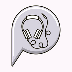 hearphones music sound isolated vector illustration design