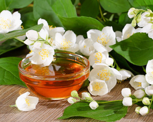 Obraz na płótnie Canvas Flower honey and a blooming jasmine
