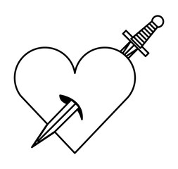 sword drawing tattoo style isolated icon