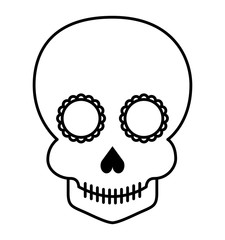 skull drawing tattoo style isolated icon