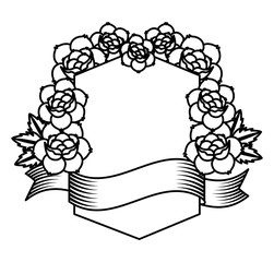 flower drawing tattoo style isolated icon