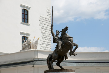 Fototapeta na wymiar King Svatopluk Statue - Bratislava - Slovakia