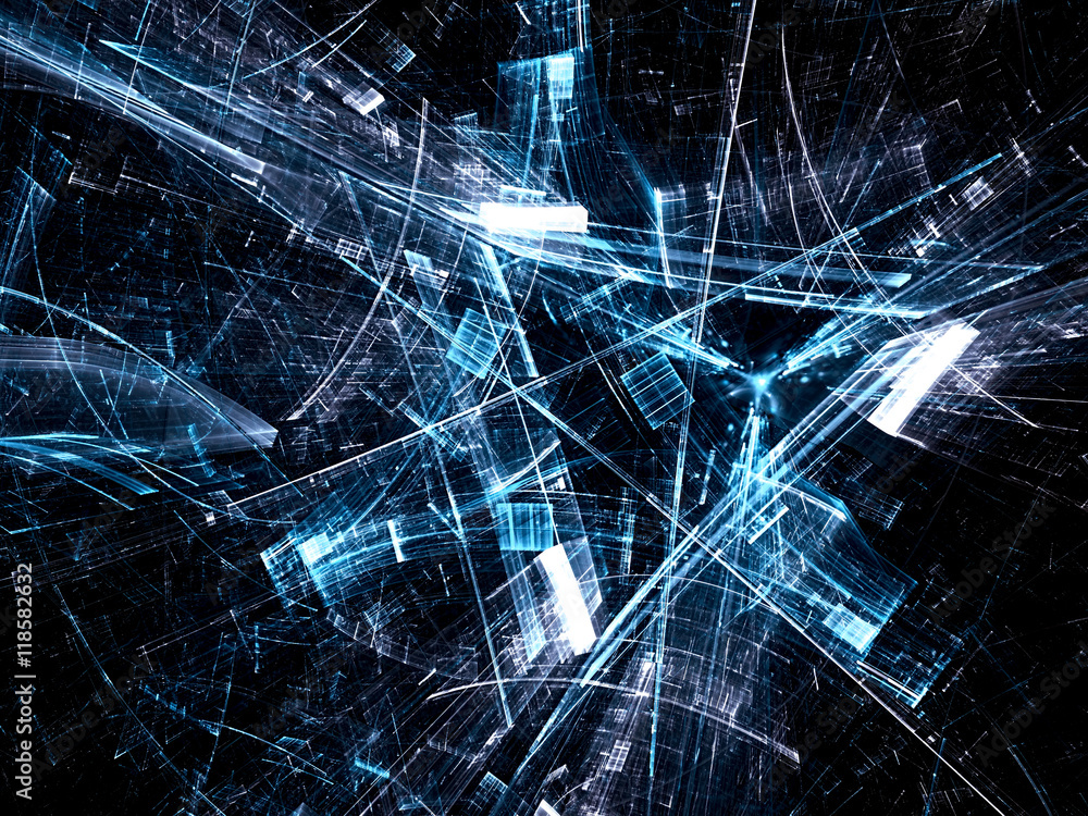 Wall mural abstract shards of glass - digitally generated image