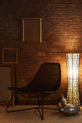 Comfortable chair in room design interior