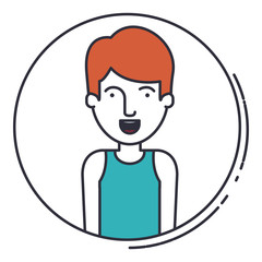 young man avatar isolated icon vector illustration design