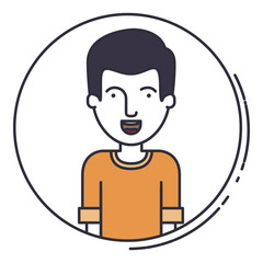 young man avatar isolated icon vector illustration design