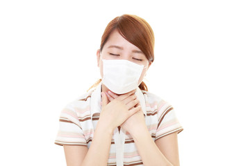 風邪に罹患した女性