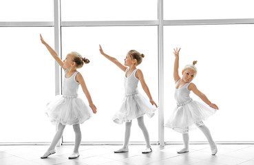 Obraz premium Cute girls practicing ballet in class