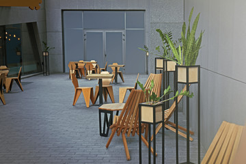 Modern cafe exterior