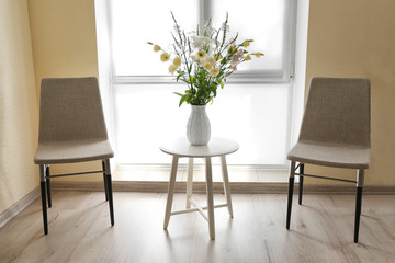 Beautiful flower bouquet in modern interior