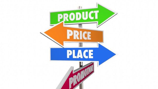 Product Price Place Promotion 4 Ps Marketing Signs 3d Animation