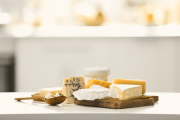 Dairy products on kitchen table