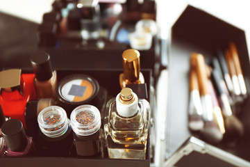 Set of decorative cosmetics, close up