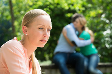 Fototapeta premium Close-up Of Depressed Young Woman