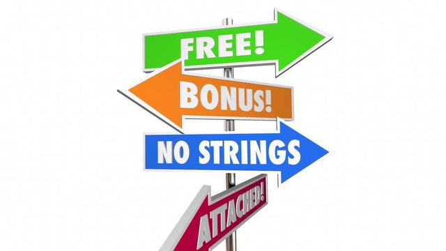 Free Bonus No Strings Attached Signs Words 3d Animation