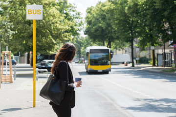 Businesswoman Waiting For Bus