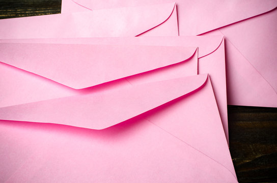 Heap of pink envelope,office supplies