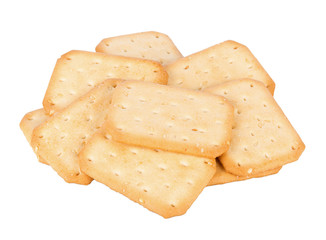 Biscuits with sesame seed on white background