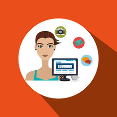 woman blogs web vector illustration graphic eps 10