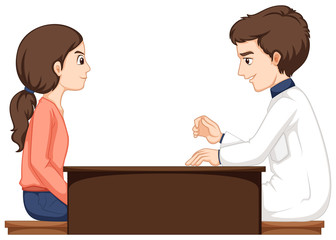 Obraz premium Woman having eyes checked with doctor